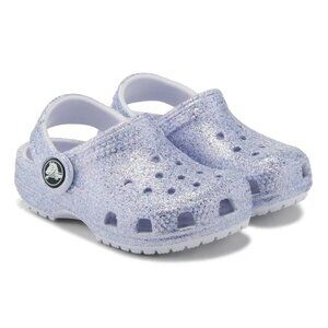 Crocs Little Girls 6 Purple Glitter Slip On Sandals Shoes
